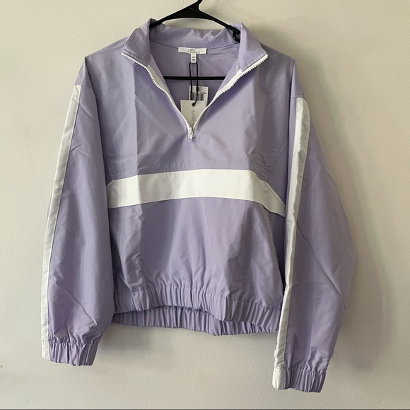 NWT M.N.I. Lavender Quarter Zip Windbreaker Jacket Athleisure Top Size XS Women - Picture 11 of 13